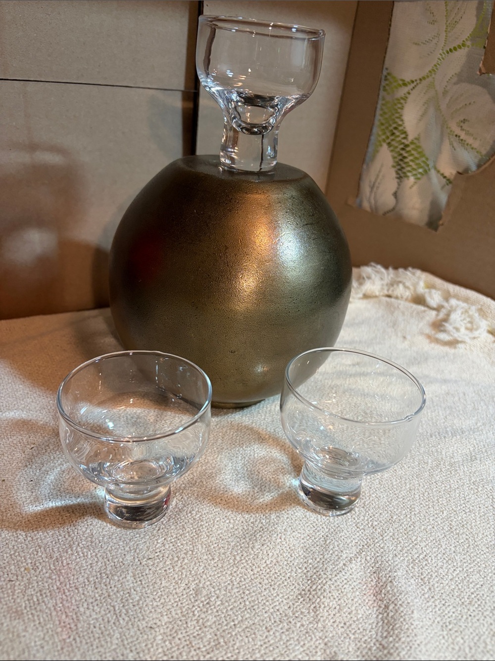 Set 3 Kosta Boda Pippi Liqueur Glasses - Mid Century Modern Crystal Bubble Base